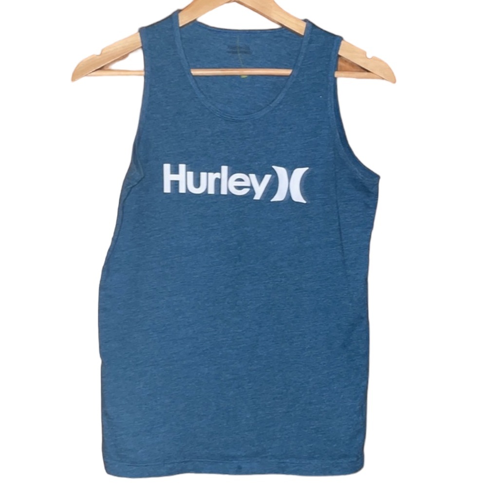 •HURLEY•KIDS BLUE/WHITE "HURLEY" LOGO TANK TOP SIZE 12-14 UNISEX.